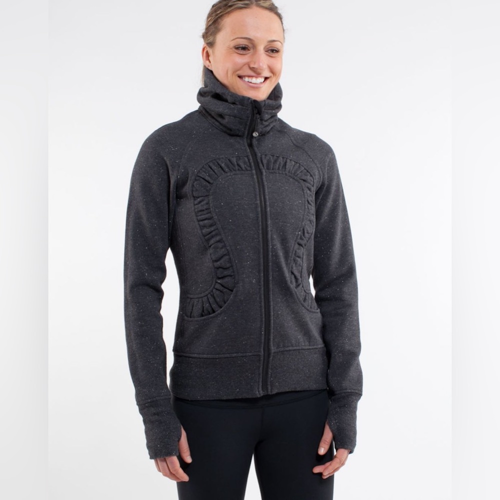 LULULEMON SPARKLE HEATHERED BLACK CUDDLE UP JACKET